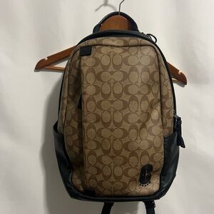Coach Signature Tan and Black Men's Backpack
